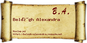 Belágh Alexandra névjegykártya